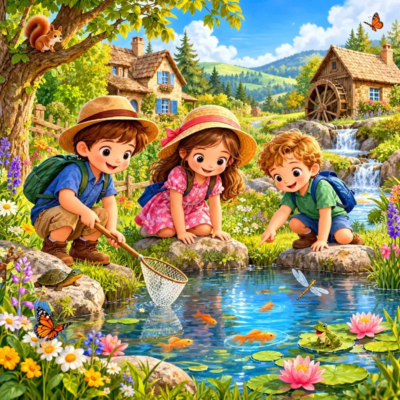 Whimsical Countryside Storybook Art