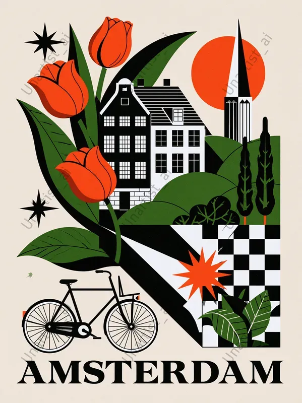 Vector Tour Poster City Illustrations