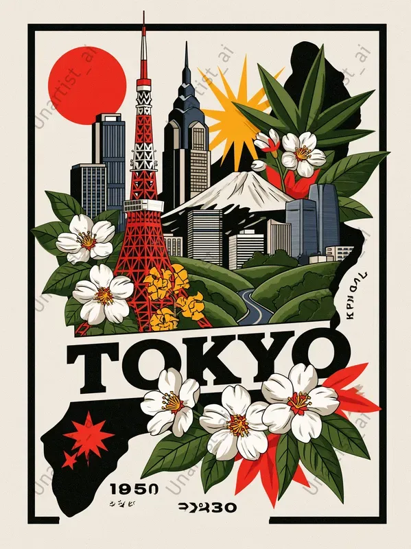 Vector Tour Poster City Illustrations