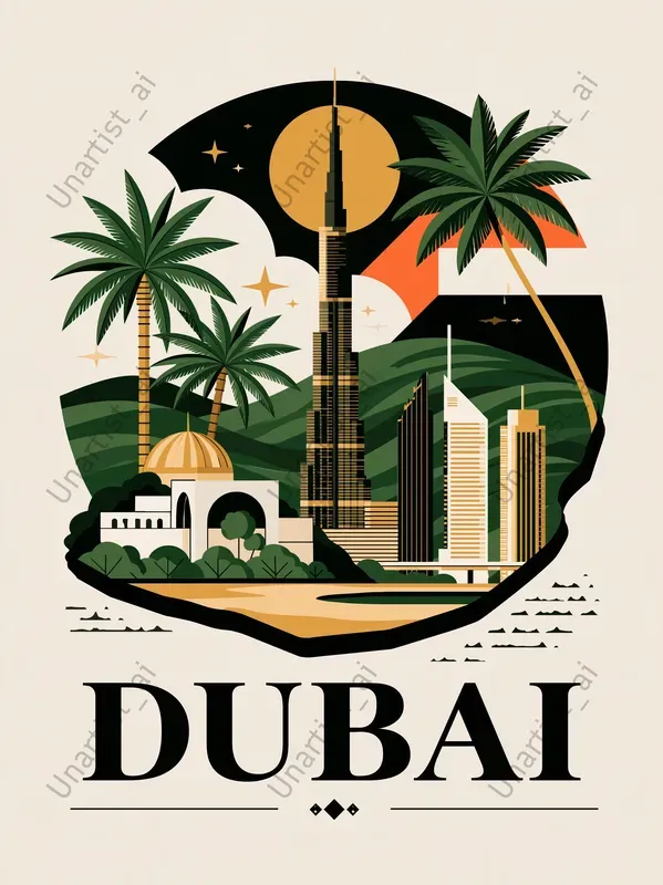 Vector Tour Poster City Illustrations