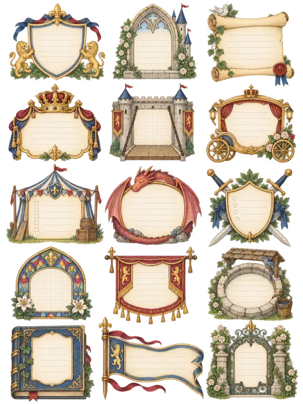 Watercolor Stationery Clipart Frames