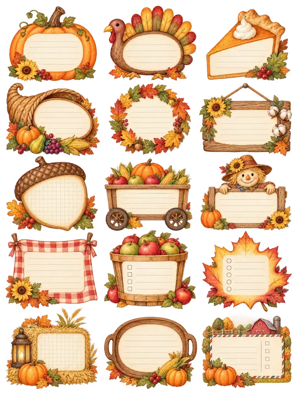 Watercolor Stationery Clipart Frames