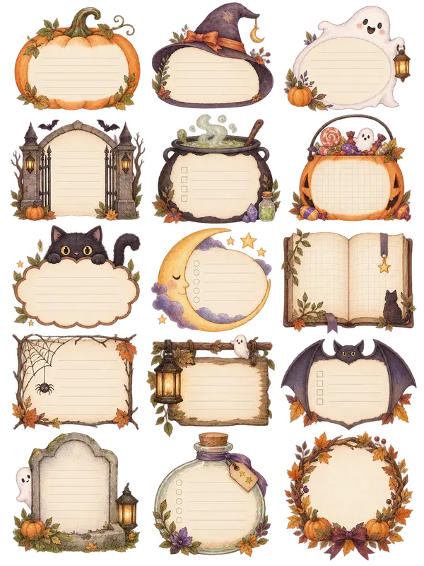 Watercolor Stationery Clipart Frames
