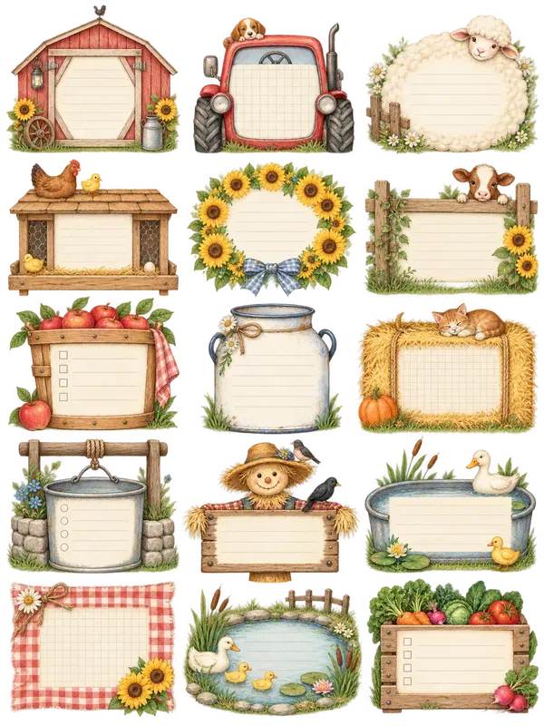 Watercolor Stationery Clipart Frames