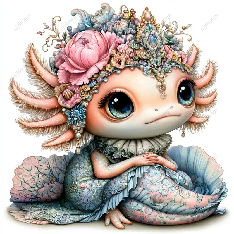 Cute Whimsical Kawaii Doll Art