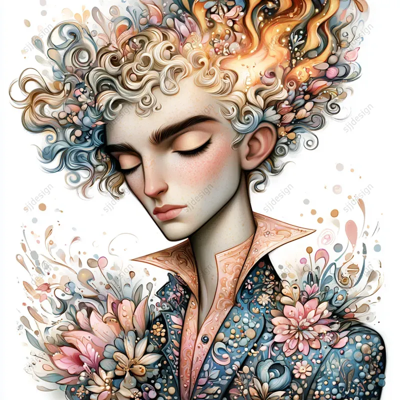 Cute Whimsical Kawaii Doll Art