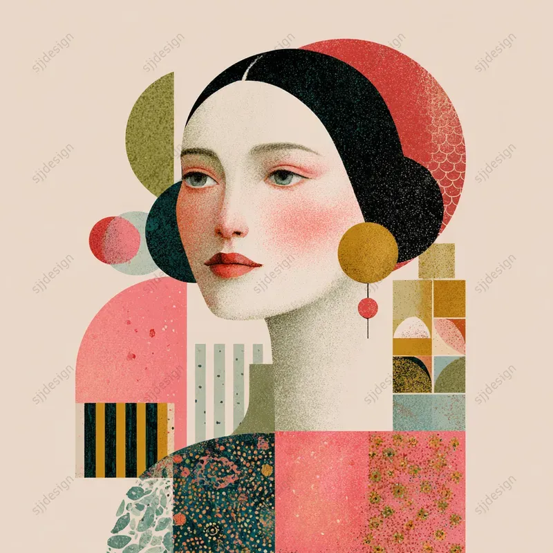 Modern Cubist Retro Portraits
