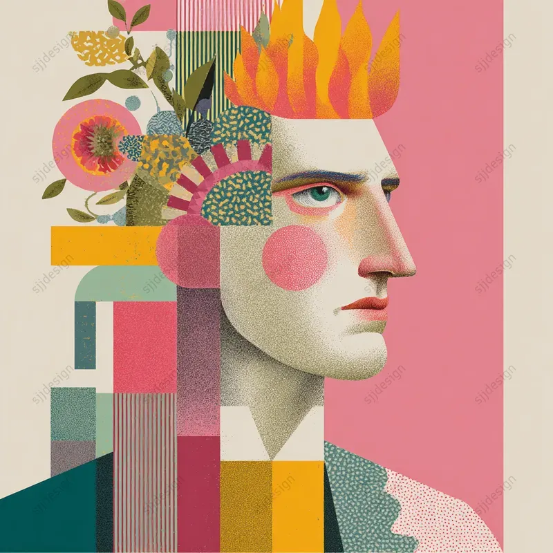 Modern Cubist Retro Portraits