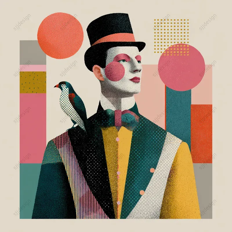 Modern Cubist Retro Portraits