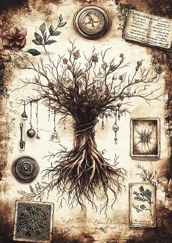 Ancient Witch Grimoire Junk Journal Pages