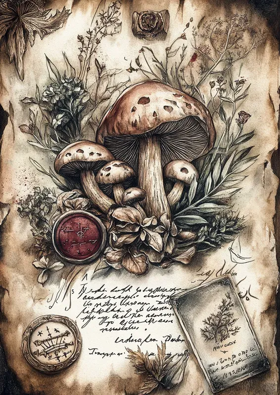 Ancient Witch Grimoire Junk Journal Pages