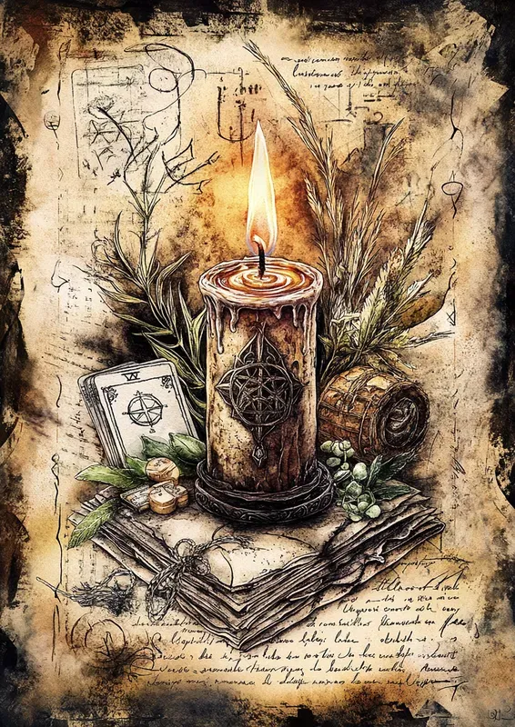 Ancient Witch Grimoire Junk Journal Pages