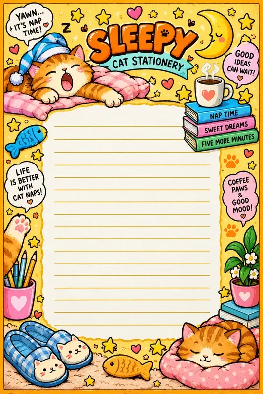 Cute Cartoon Character Writing Papers