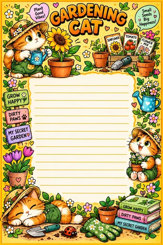 Cute Cartoon Character Writing Papers
