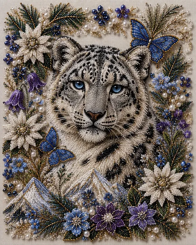 Luxury Beaded Nature Collage Posters