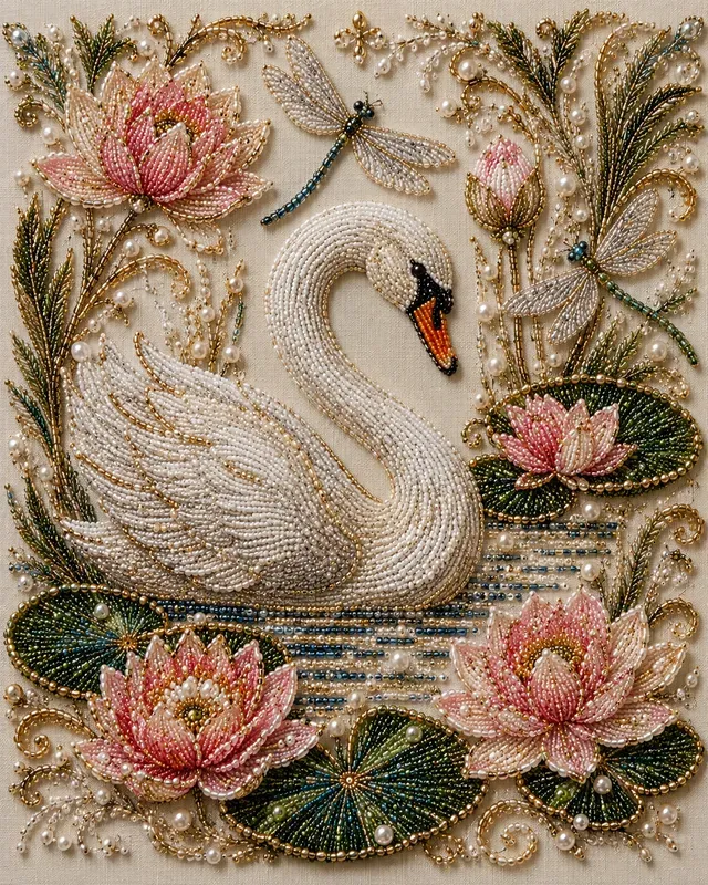 Luxury Beaded Nature Collage Posters