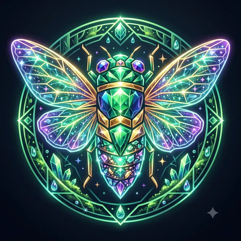 Modern Gem Forest Insect Emblems