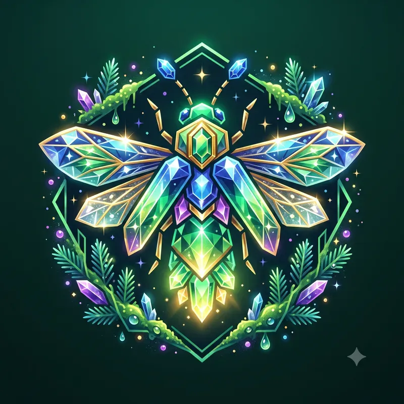 Modern Gem Forest Insect Emblems