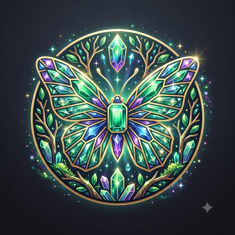 Modern Gem Forest Insect Emblems