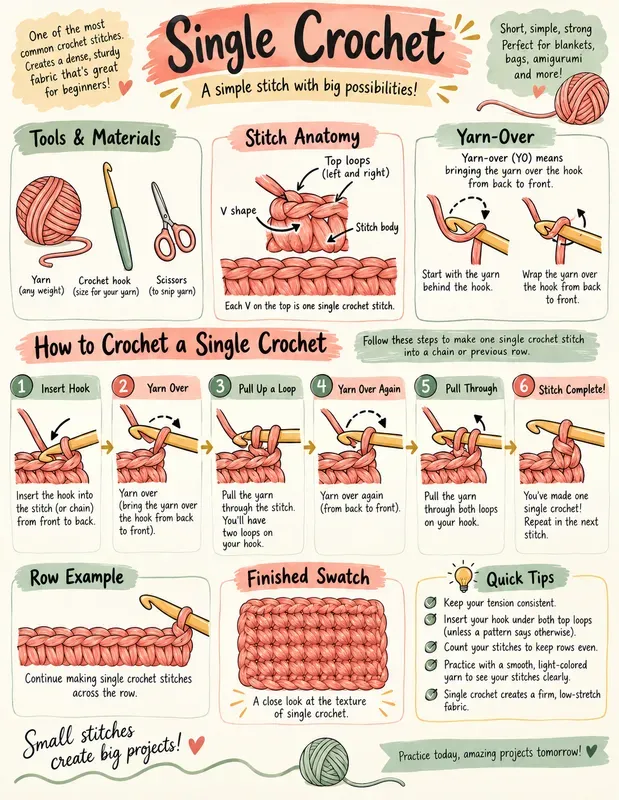 Crochet Stitch Visual Guide Infographics