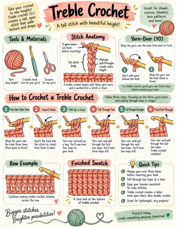 Crochet Stitch Visual Guide Infographics