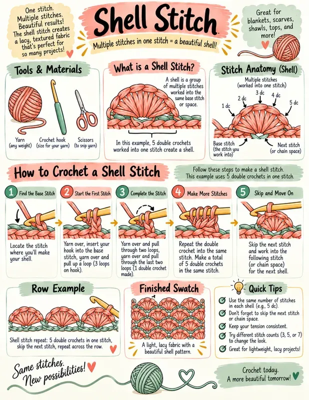 Crochet Stitch Visual Guide Infographics