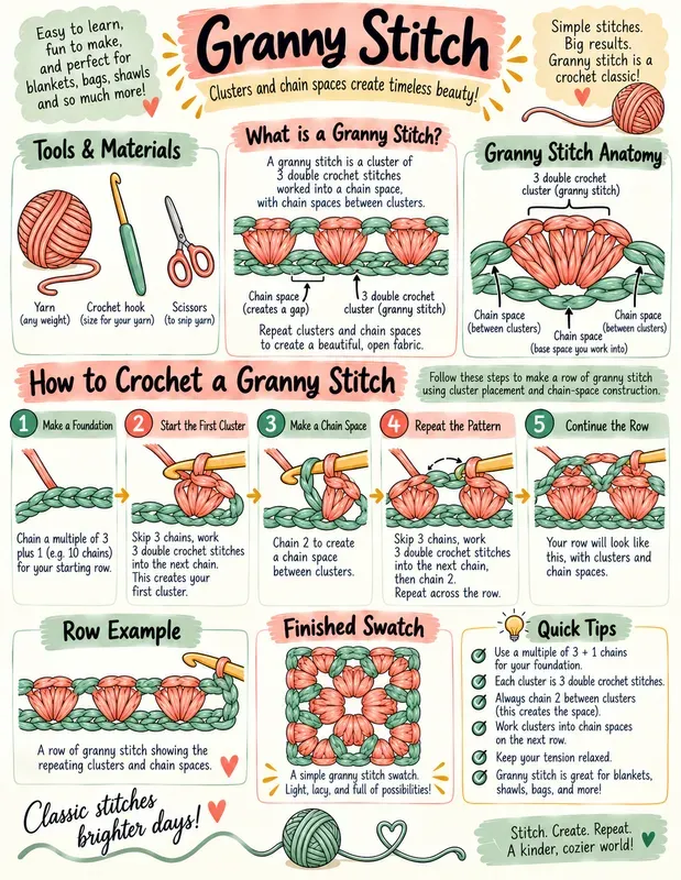 Crochet Stitch Visual Guide Infographics