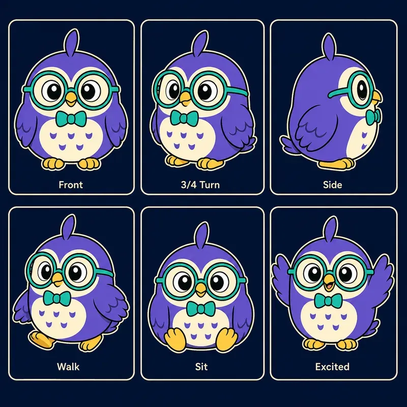 One Mascot 6 Poses Zero Drifts
