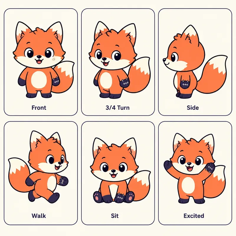 One Mascot 6 Poses Zero Drifts