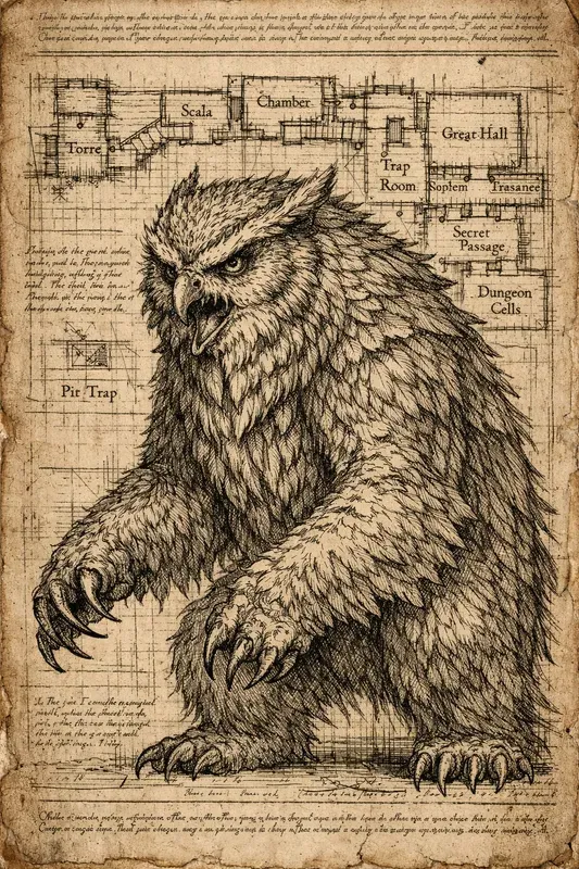 Sketches Of DnD Characters On Old Paper