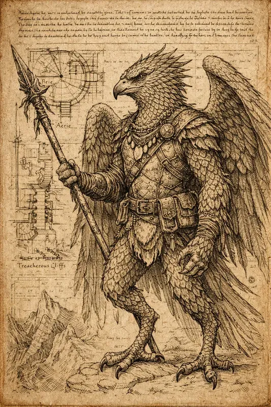 Sketches Of DnD Characters On Old Paper