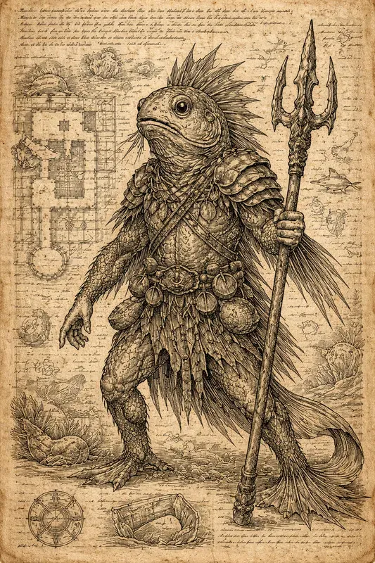 Sketches Of DnD Characters On Old Paper