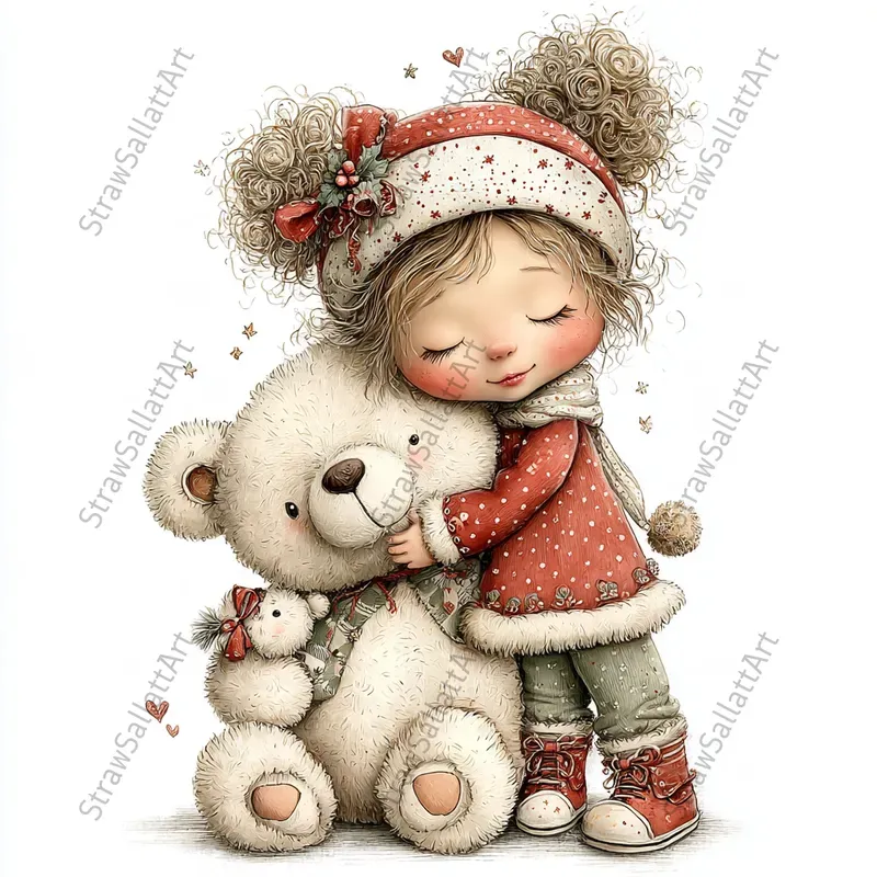 Cute Christmas Nursery Character Cliparts