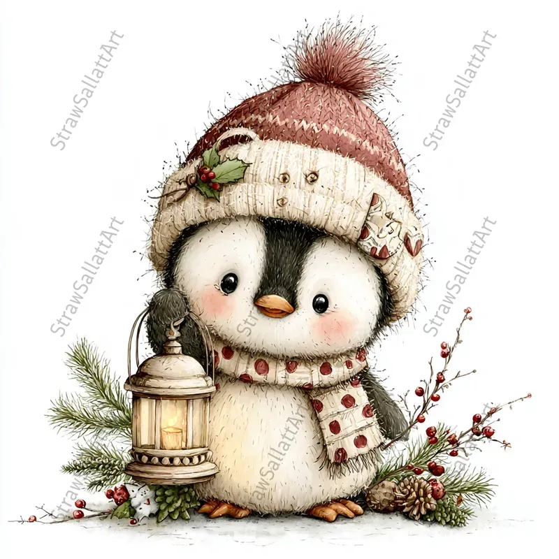 Cute Christmas Nursery Character Cliparts