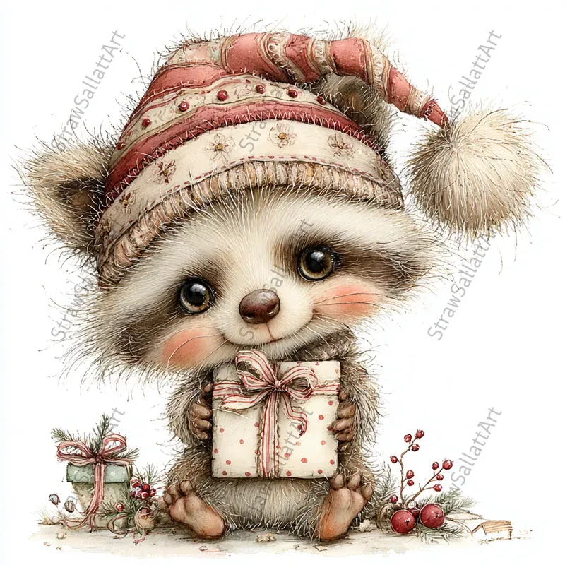 Cute Christmas Nursery Character Cliparts