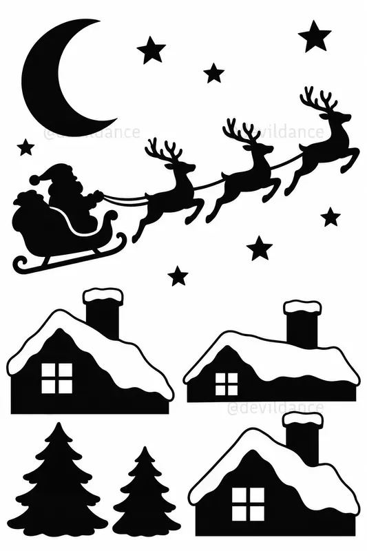 Christmas Window Silhouette Templates