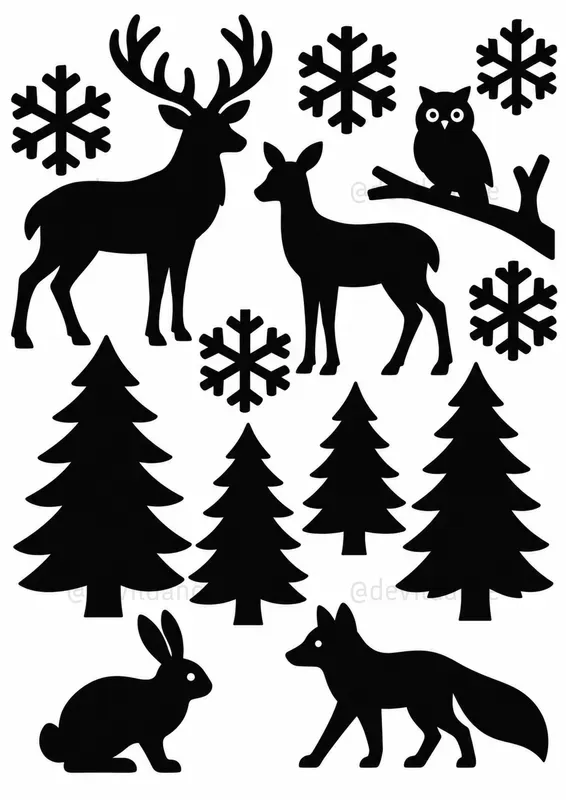 Christmas Window Silhouette Templates