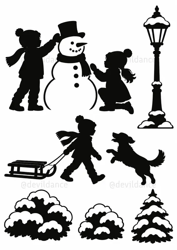 Christmas Window Silhouette Templates