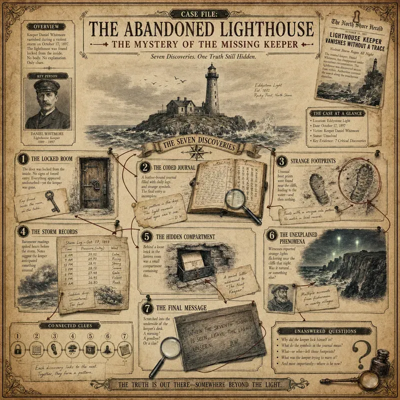 Vintage Mystery Infographic Maps