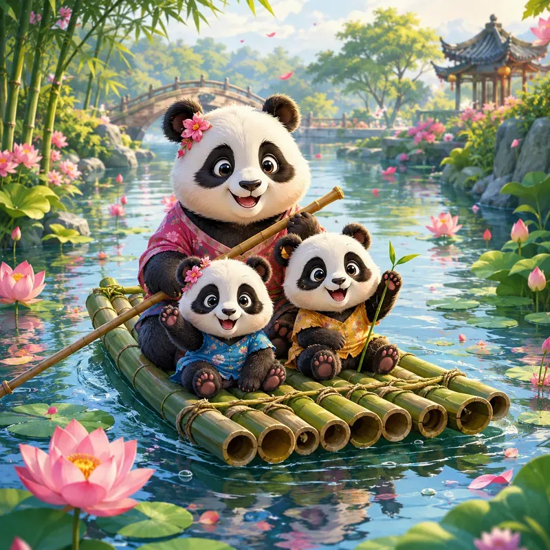 Whimsical River Animal Families