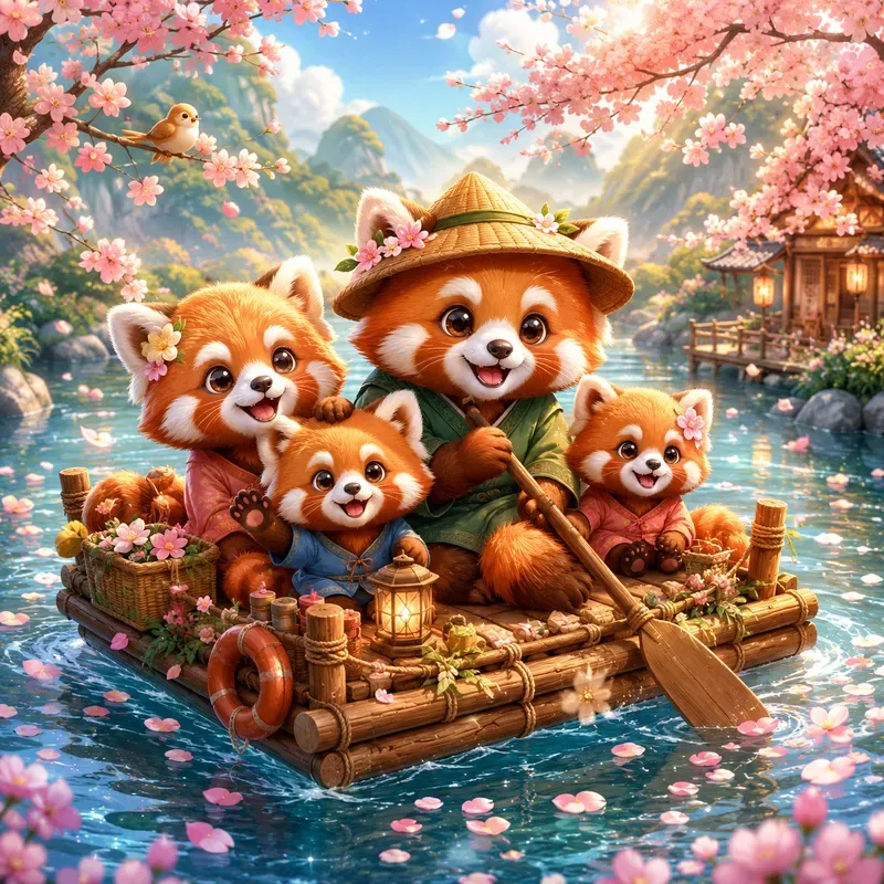 Whimsical River Animal Families