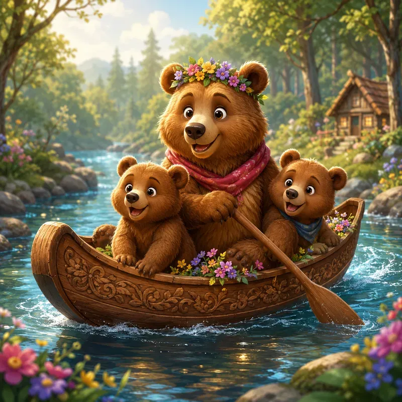 Whimsical River Animal Families