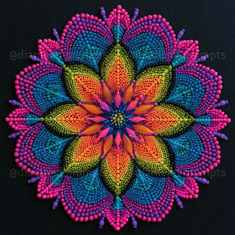 Fluorescent Bead Mandalas