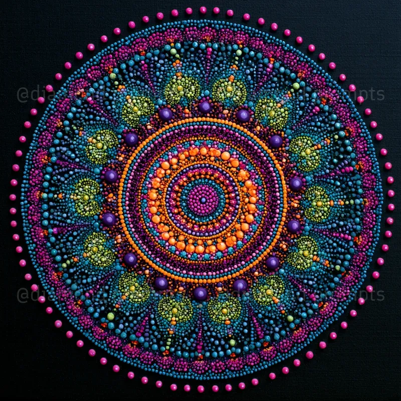 Fluorescent Bead Mandalas