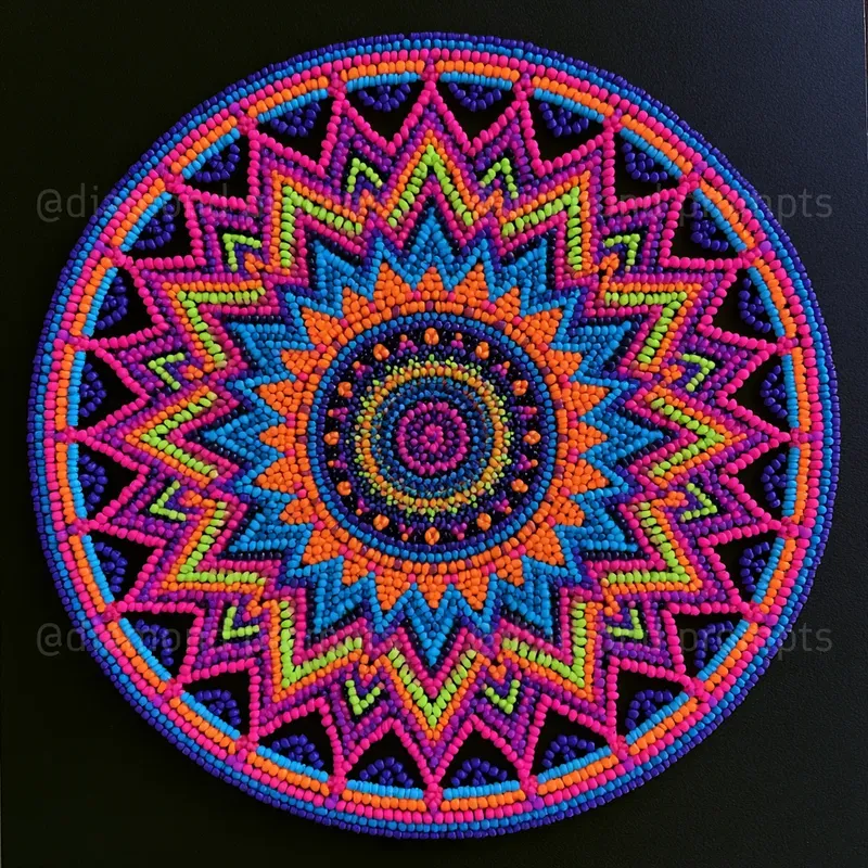 Fluorescent Bead Mandalas