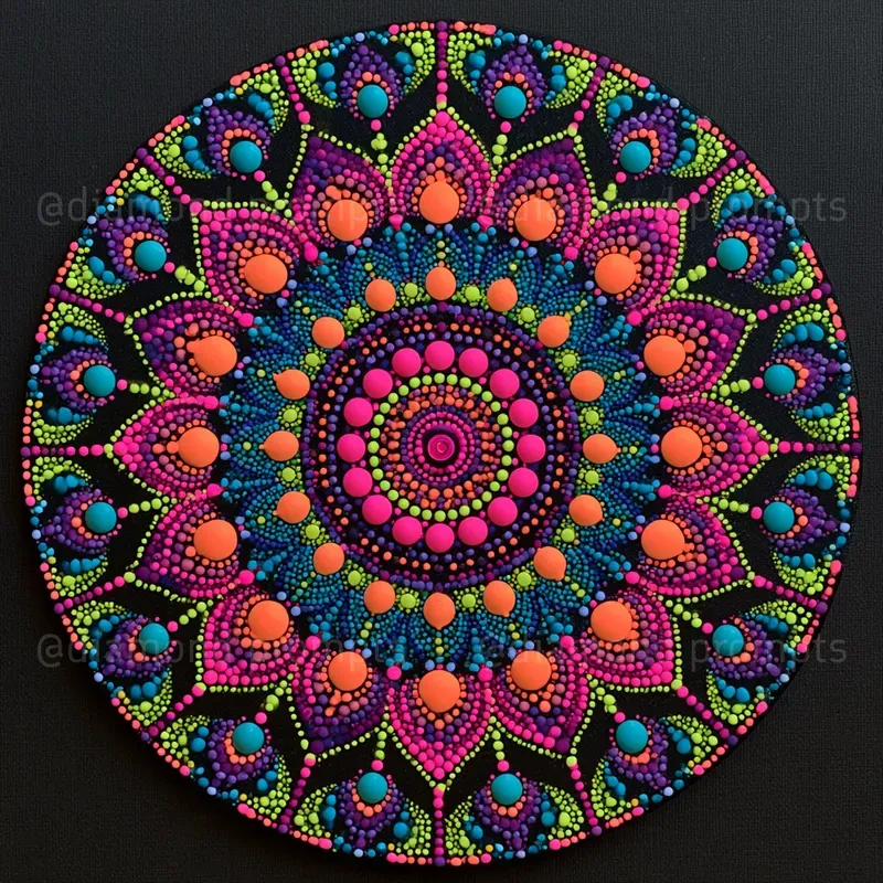 Fluorescent Bead Mandalas