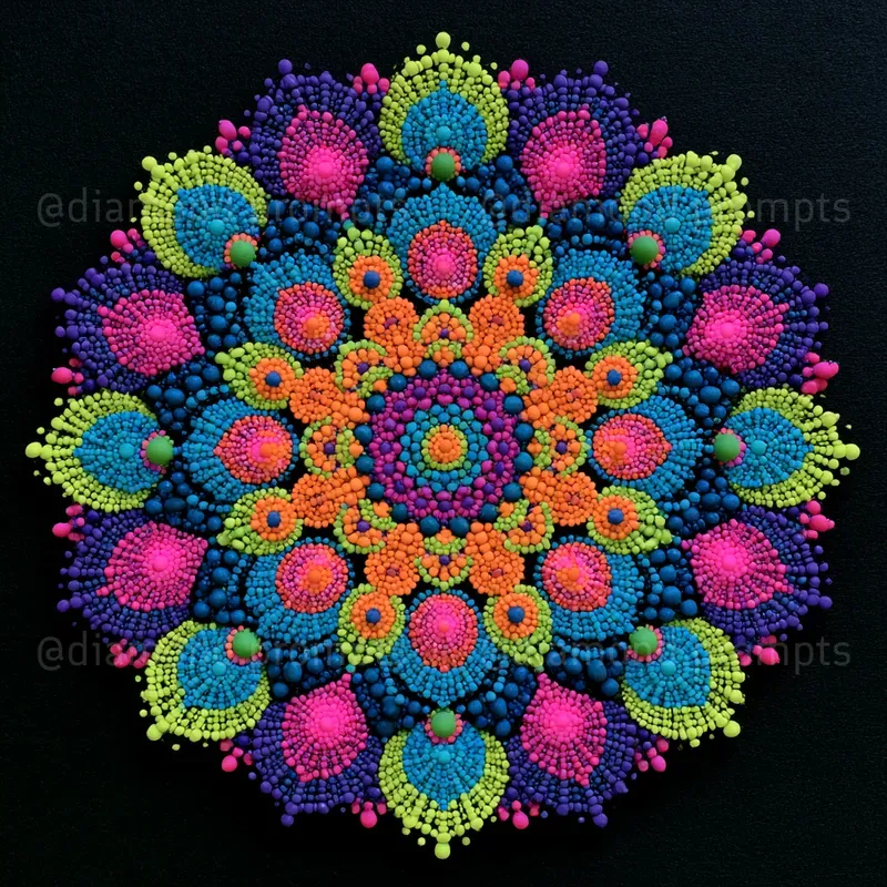 Fluorescent Bead Mandalas