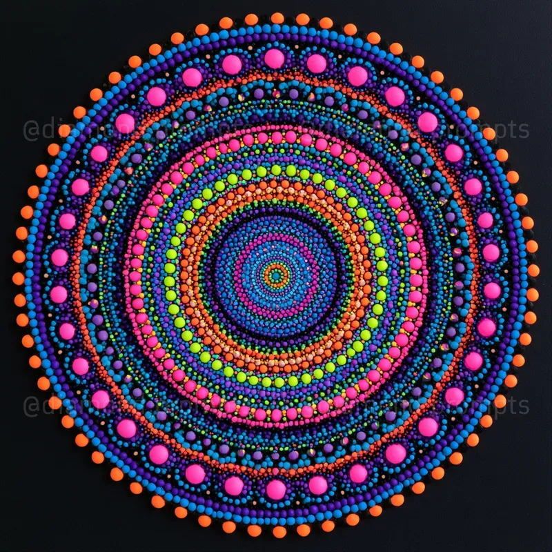 Fluorescent Bead Mandalas