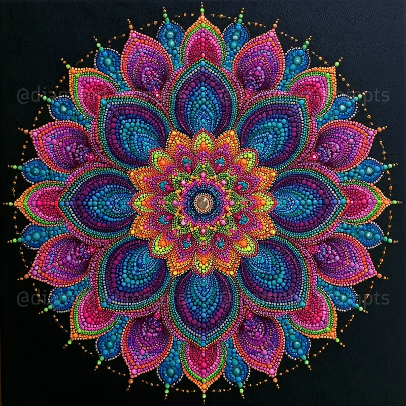 Fluorescent Bead Mandalas