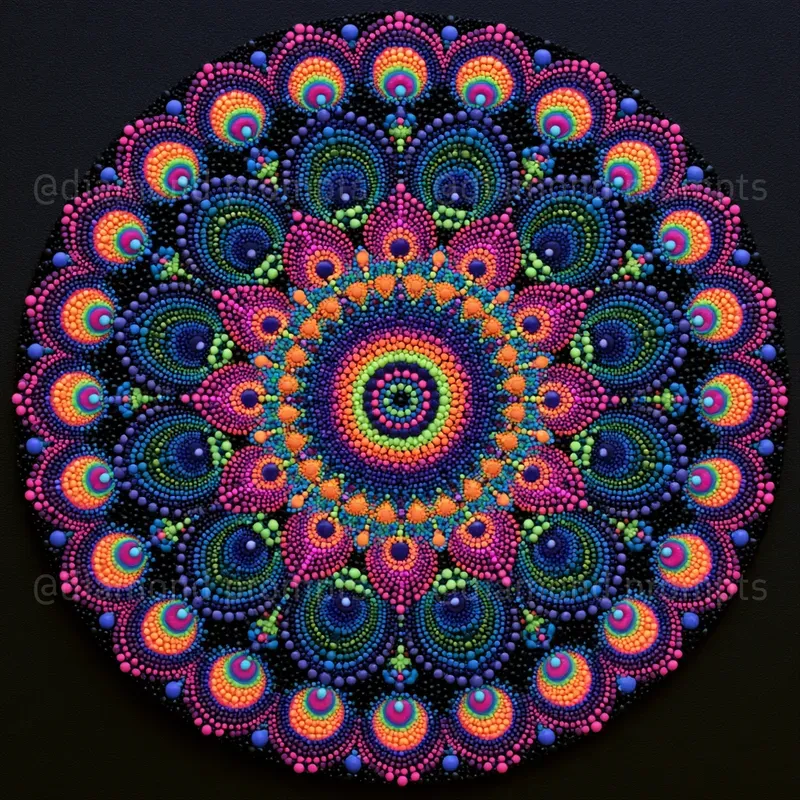 Fluorescent Bead Mandalas